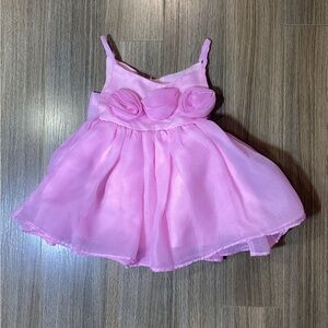 Girls‎ Pink Sleeveless Dress w/ Rosette Accents – Size 4T – NWOT